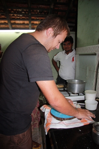 Martin making chapatis