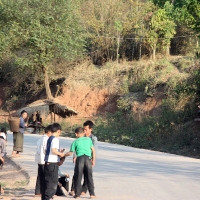 Kids playing roadside