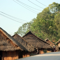 Thatched houses-northern Laos